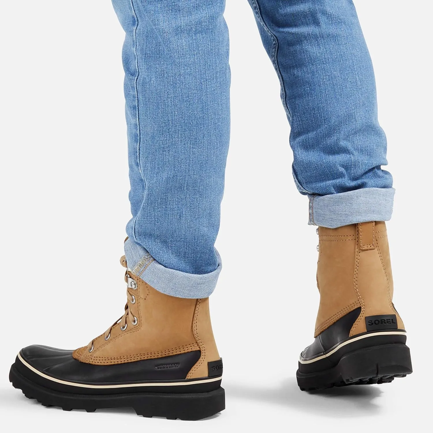 Sorel Men's Caribou Storm WP Boot - Rain and Wind - Waterproof - Buff