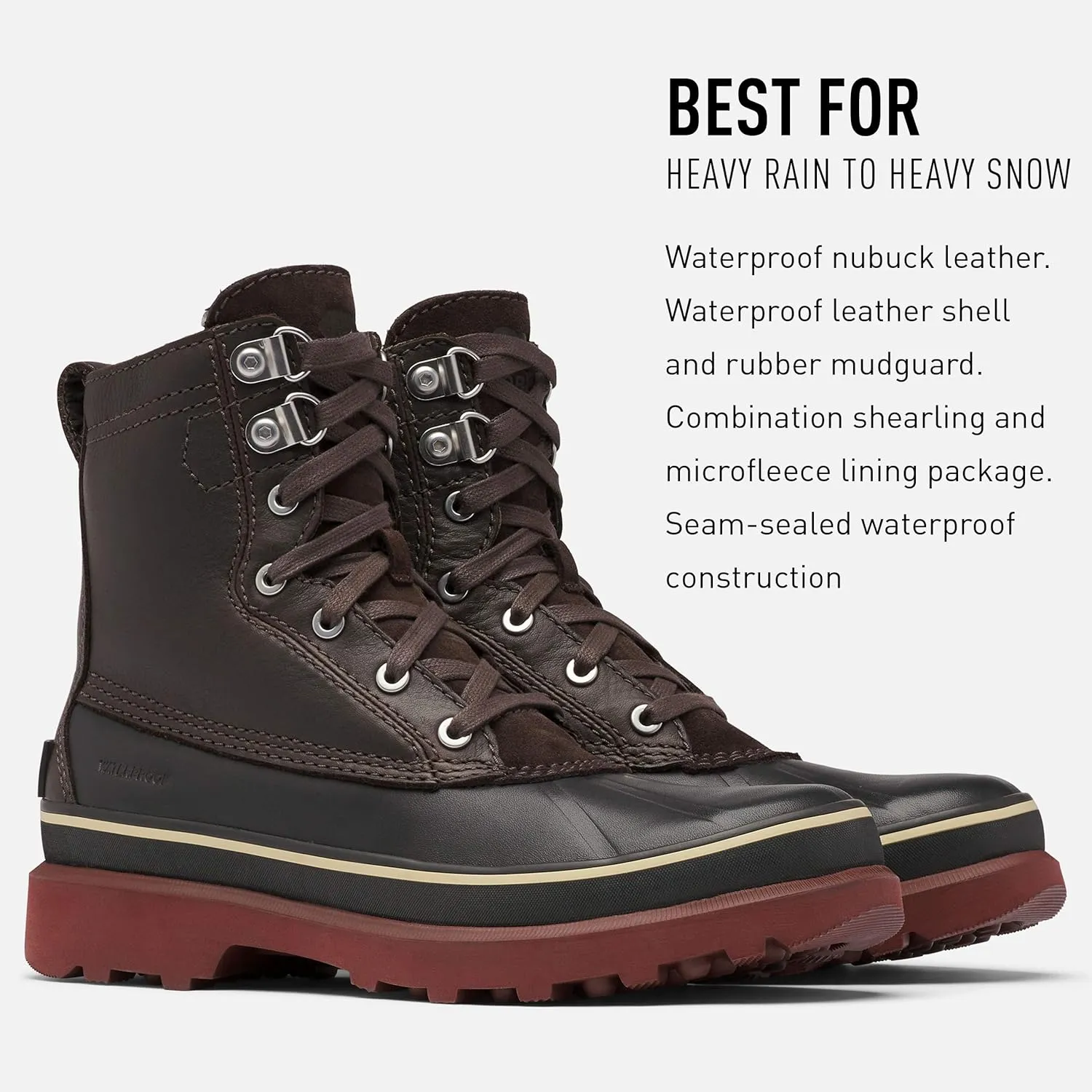 Sorel Men's Caribou Storm WP Boot - Rain and Wind - Waterproof - Buff