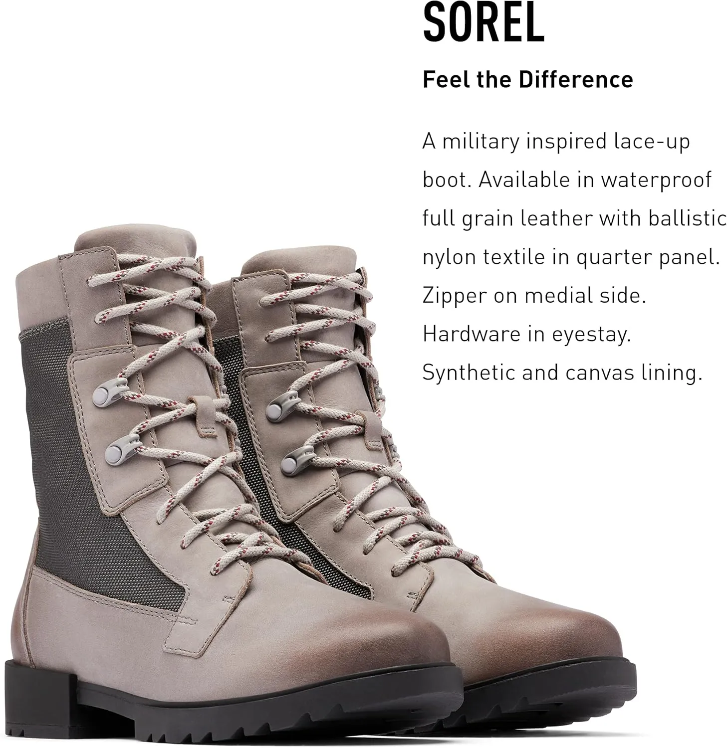 Sorel Women's Emelie Lace Boot  Waterproof Leather Winter Boot