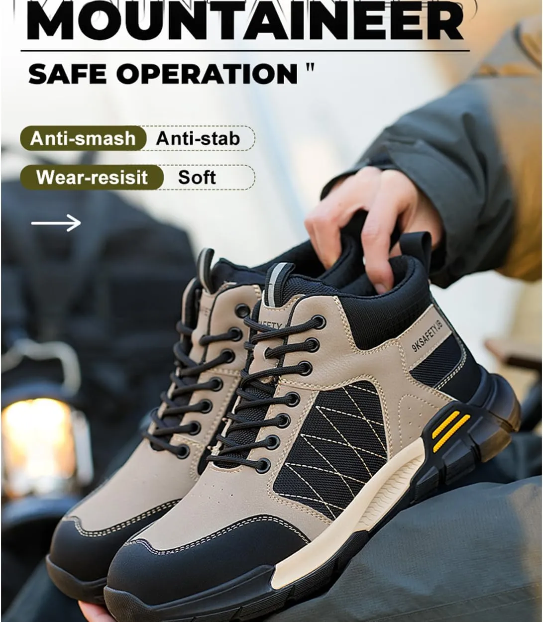 Steel Toe Boots for Men Women Safety Boots Indestructible Composite Toe Boots Lightweight Construction Steel Toe Shoes