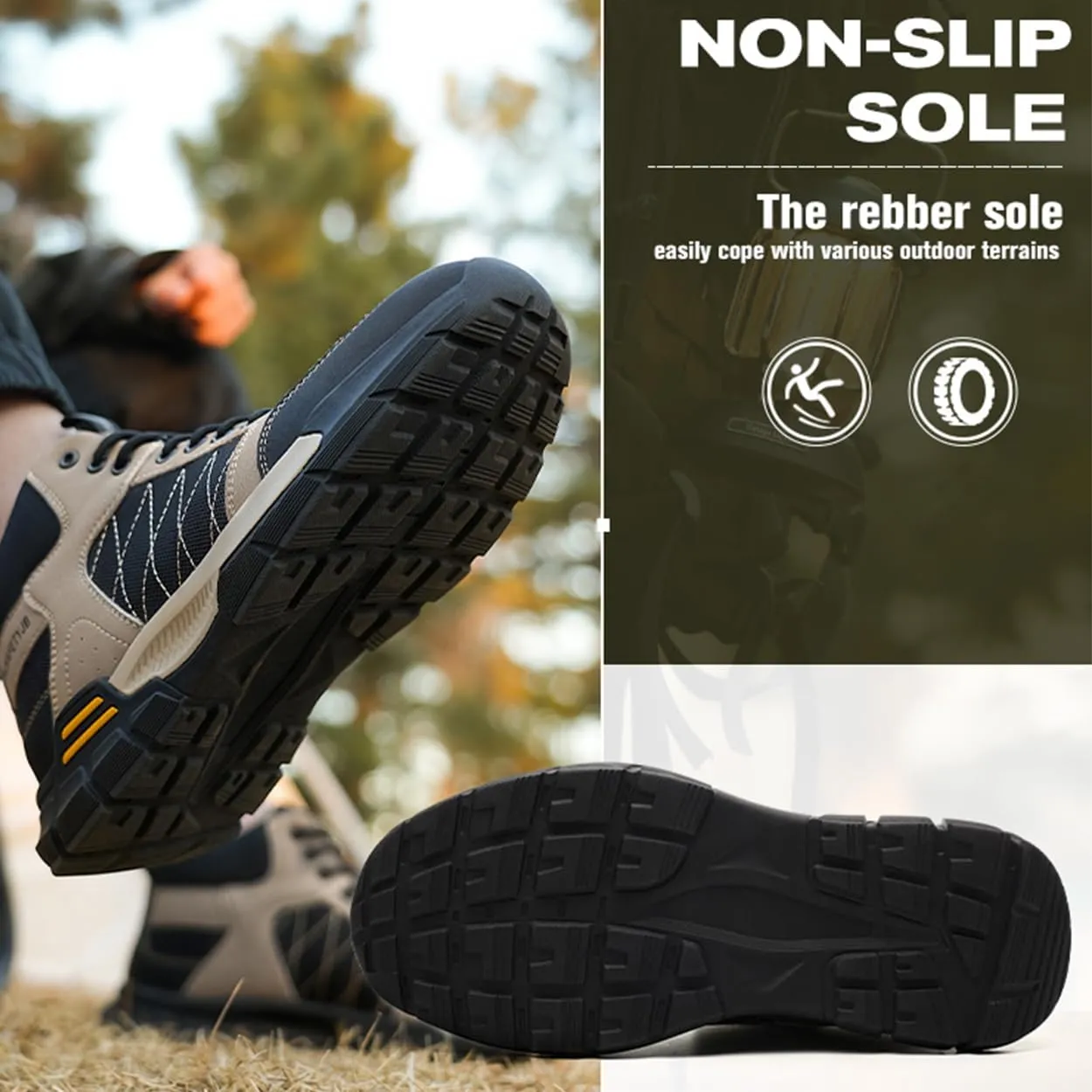 Steel Toe Boots for Men Women Safety Boots Indestructible Composite Toe Boots Lightweight Construction Steel Toe Shoes