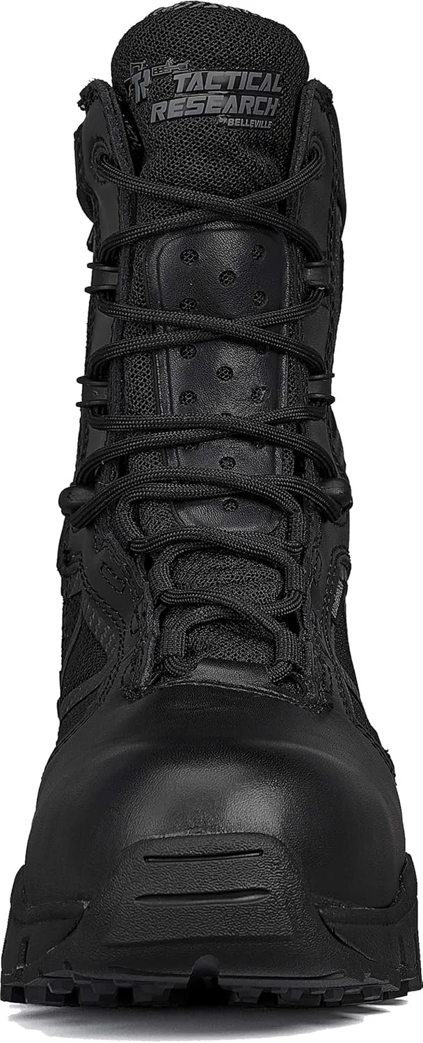 Tactical Research Chrome TR998Z WP CT 8 Waterproof Black Tactical Boots for Men with Zipper - Featuring Composite Safety Toe, BBP Membrane, and StreetNav Traction Outsole