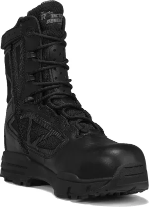 Tactical Research Chrome TR998Z WP CT 8 Waterproof Black Tactical Boots for Men with Zipper - Featuring Composite Safety Toe, BBP Membrane, and StreetNav Traction Outsole