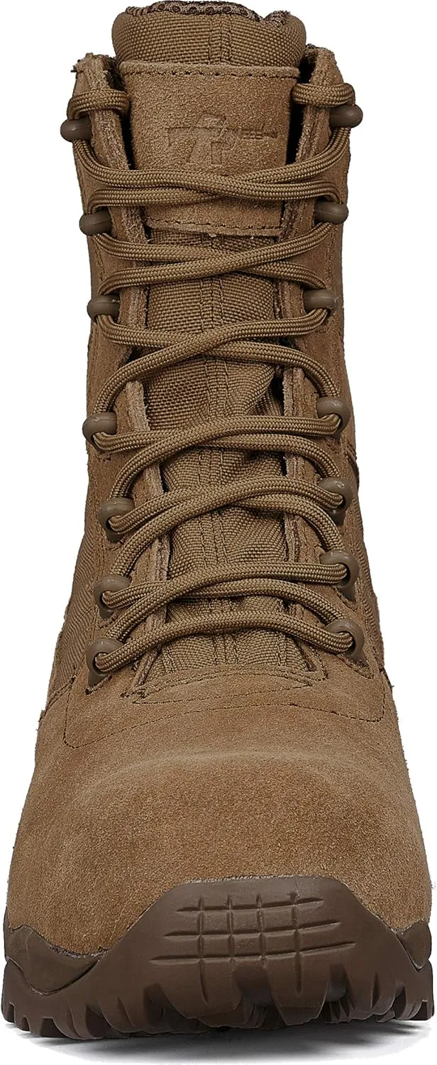 Tactical Research Guardian TR536 CT 8 Inch Hot Weather Lightweight Composite Toe Combat Boots for Men - AR 670-1/AFI 36-2903 Coyote Brown Leather and Nylon with 100% Rubber Outsole