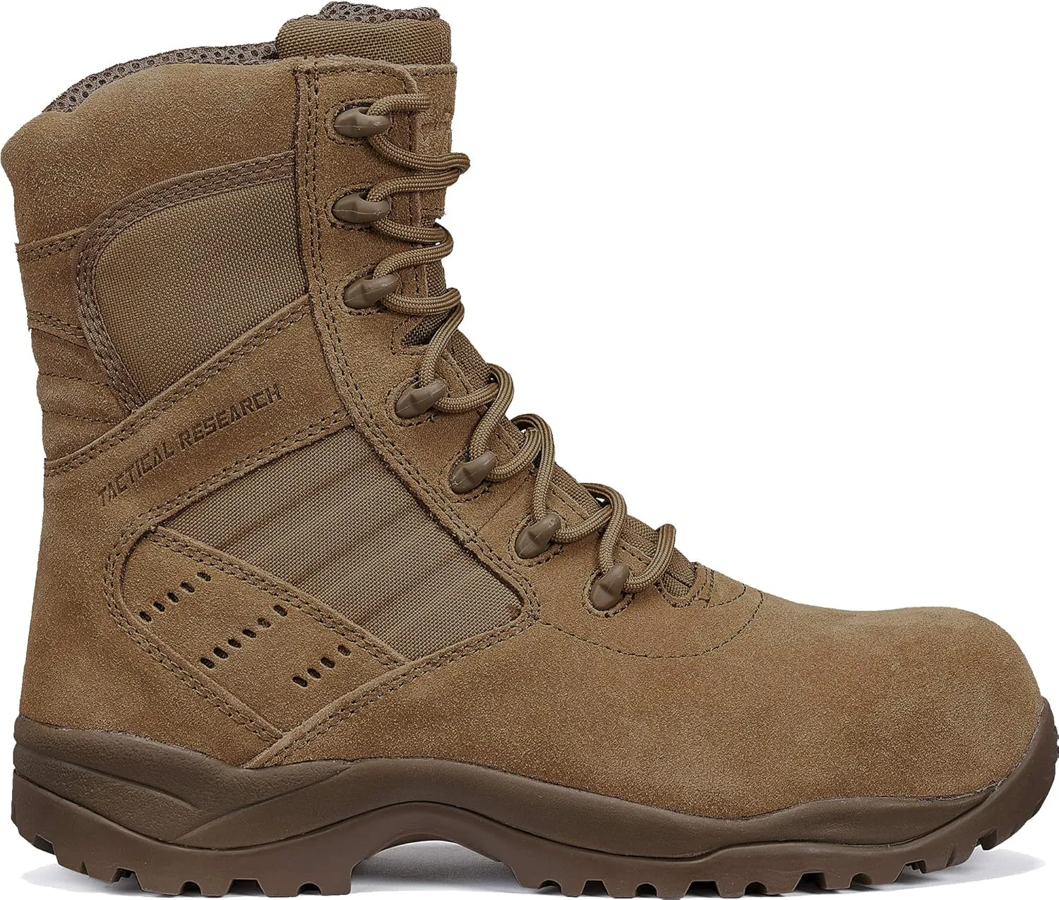 Tactical Research Guardian TR536 CT 8 Inch Hot Weather Lightweight Composite Toe Combat Boots for Men - AR 670-1/AFI 36-2903 Coyote Brown Leather and Nylon with 100% Rubber Outsole