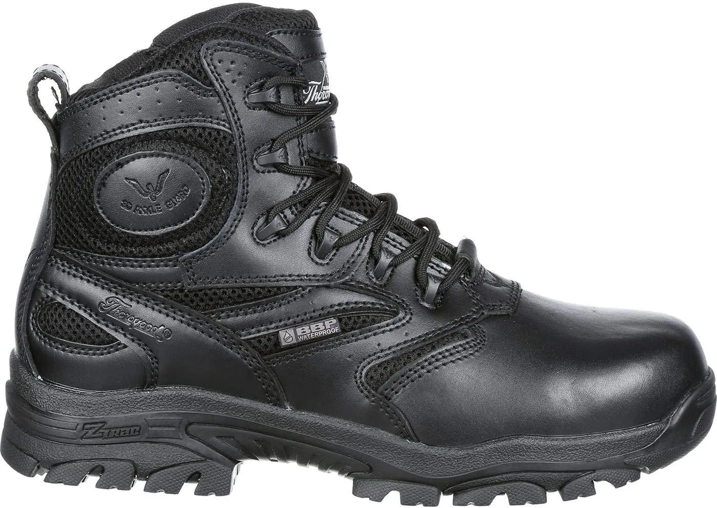 Thorogood Deuce 6 Waterproof Side-Zip Black Tactical Boots for Men and Women with Composite Safety Toe, Full-Grain Leather, and Slip-Resistant Outsole; BBP & EH Rated