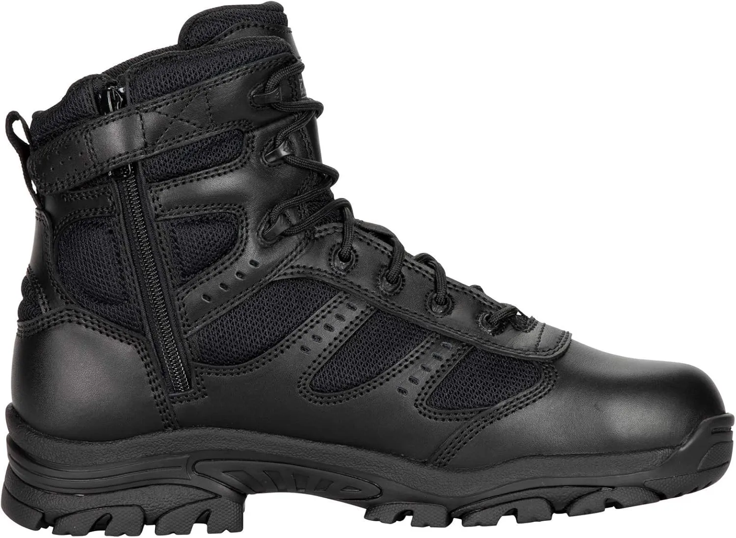 Thorogood Deuce 6 Waterproof Side-Zip Black Tactical Boots for Men and Women with Composite Safety Toe, Full-Grain Leather, and Slip-Resistant Outsole; BBP & EH Rated