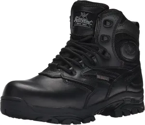 Thorogood Deuce 6 Waterproof Side-Zip Black Tactical Boots for Men and Women with Composite Safety Toe, Full-Grain Leather, and Slip-Resistant Outsole; BBP & EH Rated