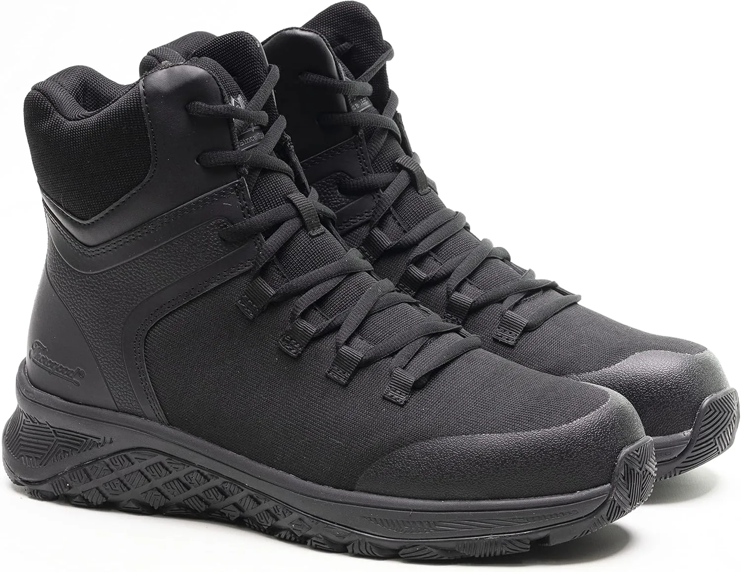 Thorogood T800 6 Side-Zip Composite Toe Work Boots for Men Featuring Durable Black Non-Metallic Knit Upper with Shock Absorbing Midsole and Slip-Resistant Outsole; EH Rated