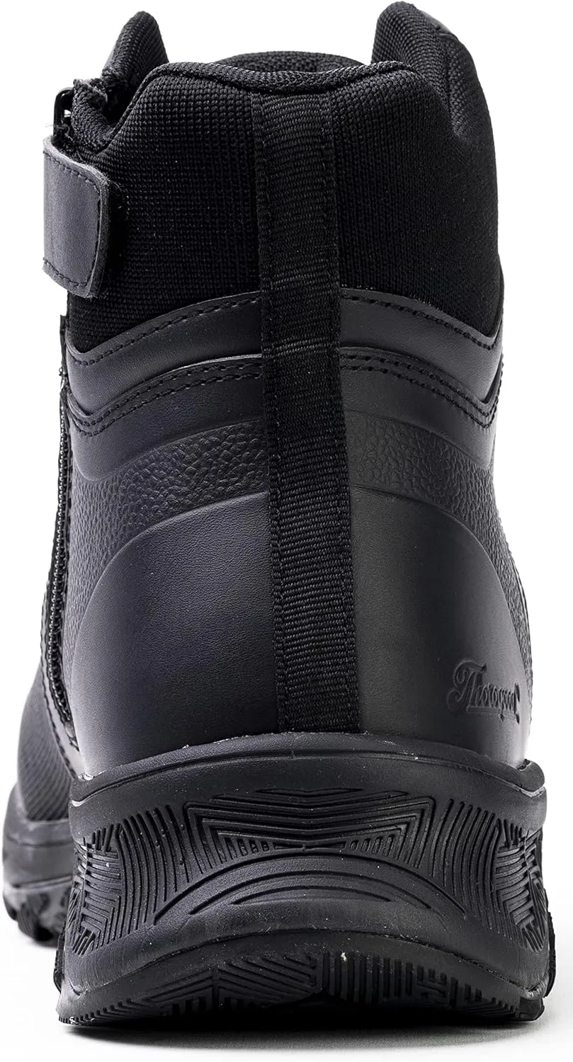 Thorogood T800 6 Side-Zip Composite Toe Work Boots for Men Featuring Durable Black Non-Metallic Knit Upper with Shock Absorbing Midsole and Slip-Resistant Outsole; EH Rated