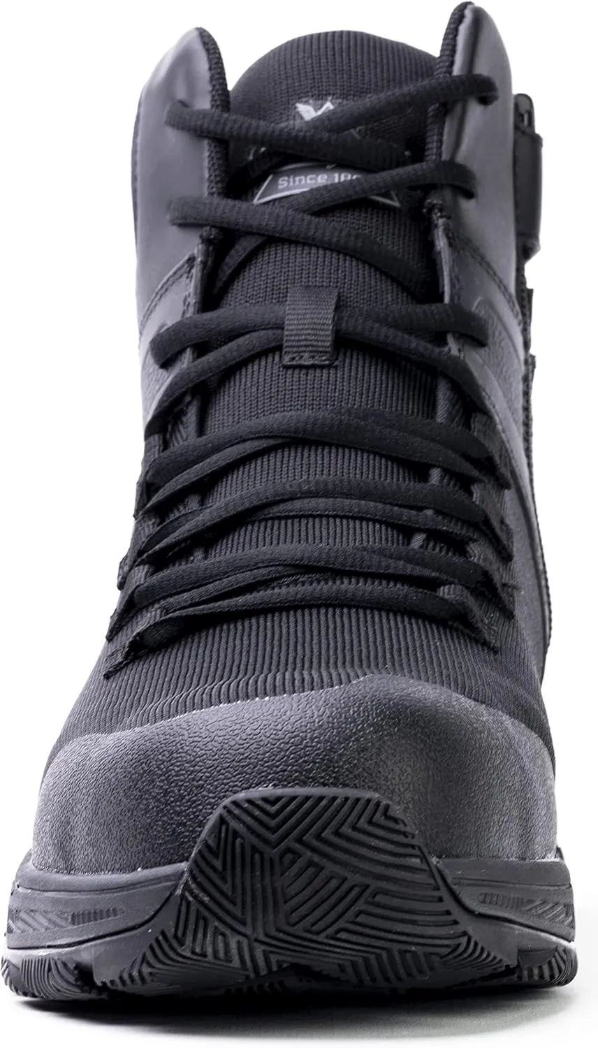 Thorogood T800 6 Side-Zip Composite Toe Work Boots for Men Featuring Durable Black Non-Metallic Knit Upper with Shock Absorbing Midsole and Slip-Resistant Outsole; EH Rated