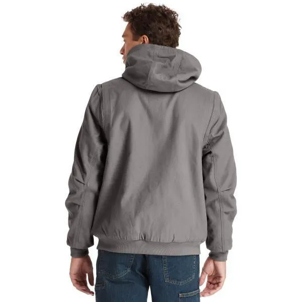 Timberland Pro Men's Gritman Lined Canvas Hooded Jacket - Pewter - TB0A1VB4060