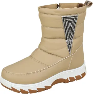 Toddler Girls Warm Snow Boots Kid Outdoor Insulated Winter Boot with Side Zipper Winter Walking Shoes for Men