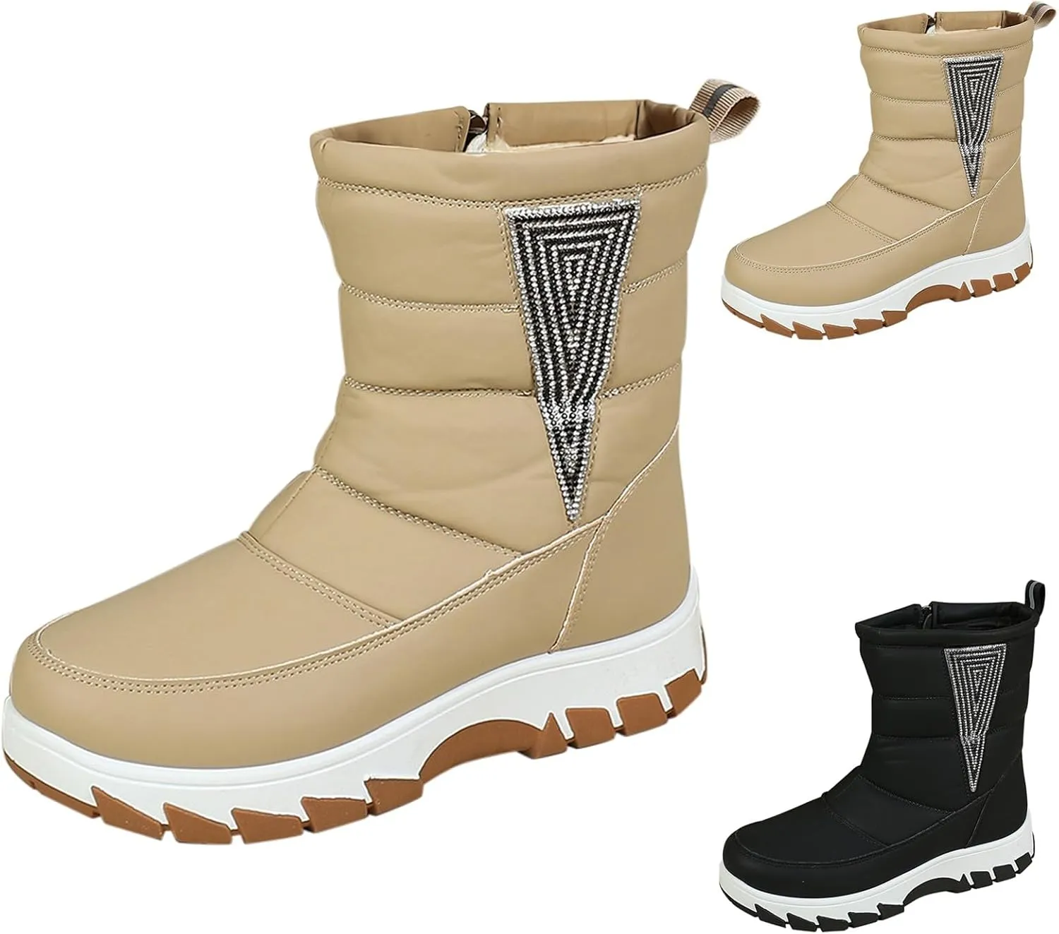 Toddler Girls Warm Snow Boots Kid Outdoor Insulated Winter Boot with Side Zipper Winter Walking Shoes for Men