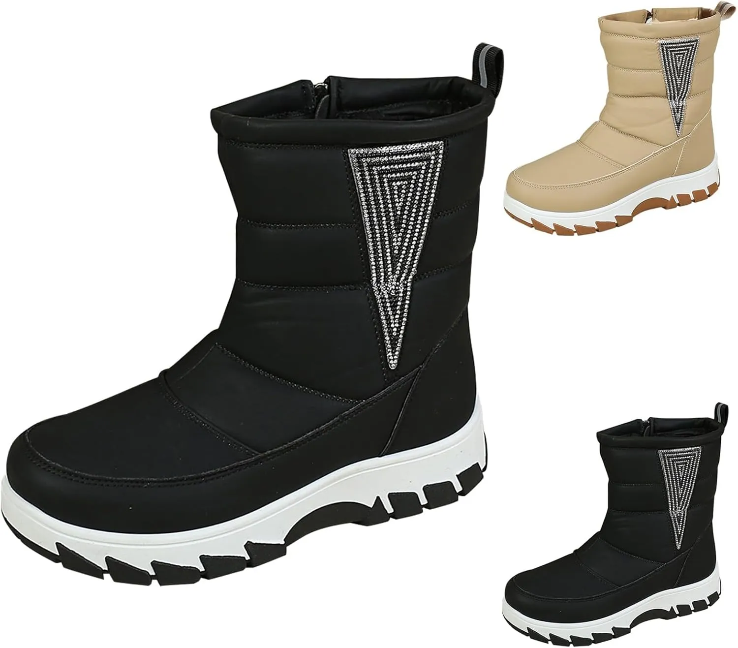 Toddler Girls Warm Snow Boots Kid Outdoor Insulated Winter Boot with Side Zipper Winter Walking Shoes for Men