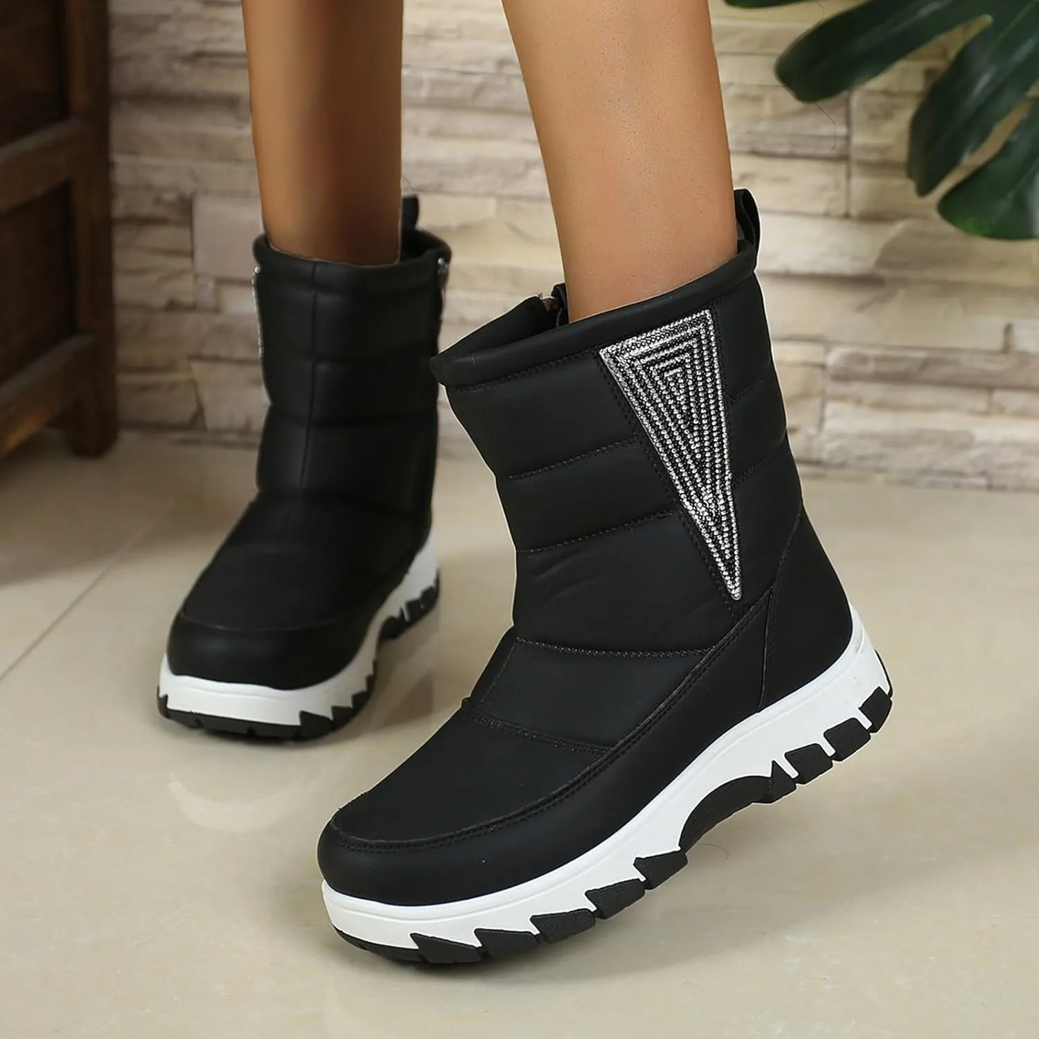 Toddler Girls Warm Snow Boots Kid Outdoor Insulated Winter Boot with Side Zipper Winter Walking Shoes for Men