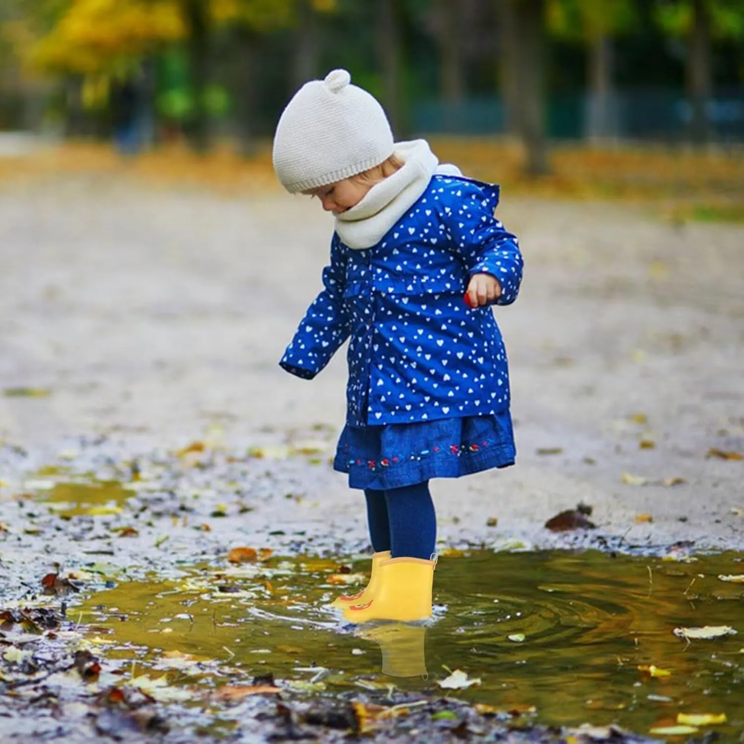 Toddler Kids Rain Boots Baby Rain Shoes Children Easy On Waterproof Boots for Boys and Girls