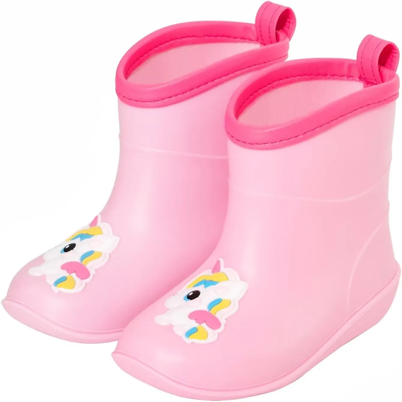 Toddler Kids Rain Boots Baby Rain Shoes Children Easy On Waterproof Boots for Boys and Girls
