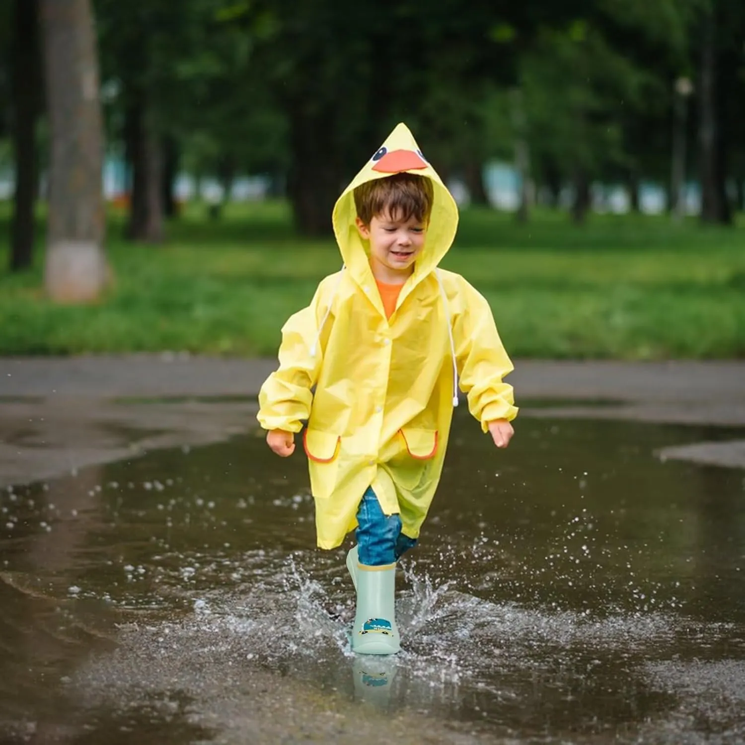 Toddler Kids Rain Boots Baby Rain Shoes Children Easy On Waterproof Boots for Boys and Girls