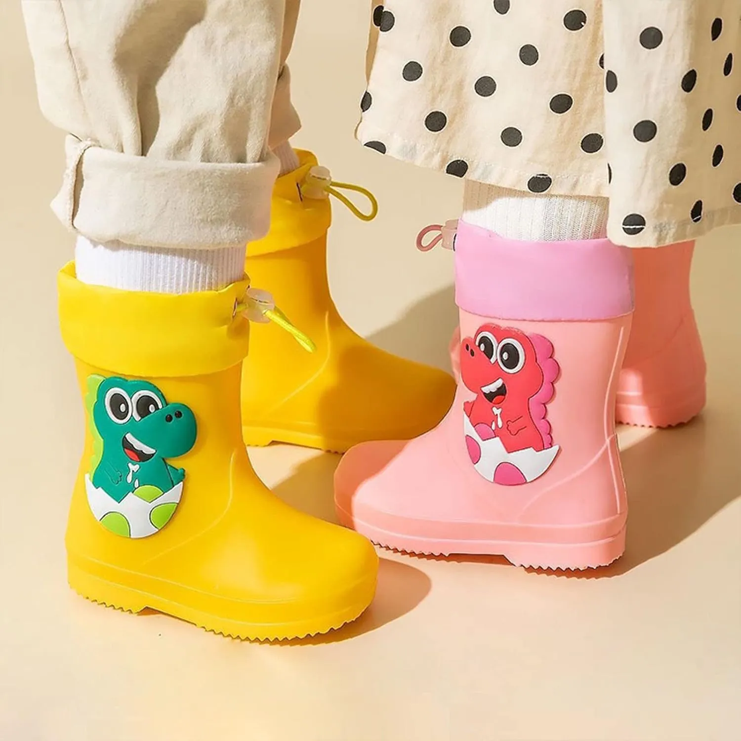 Toddler Rain Boots Baby Kids Easy-on Rain Shoes Children Waterproof Shoes for Boys Girls Toddler Rain Boots Size 7