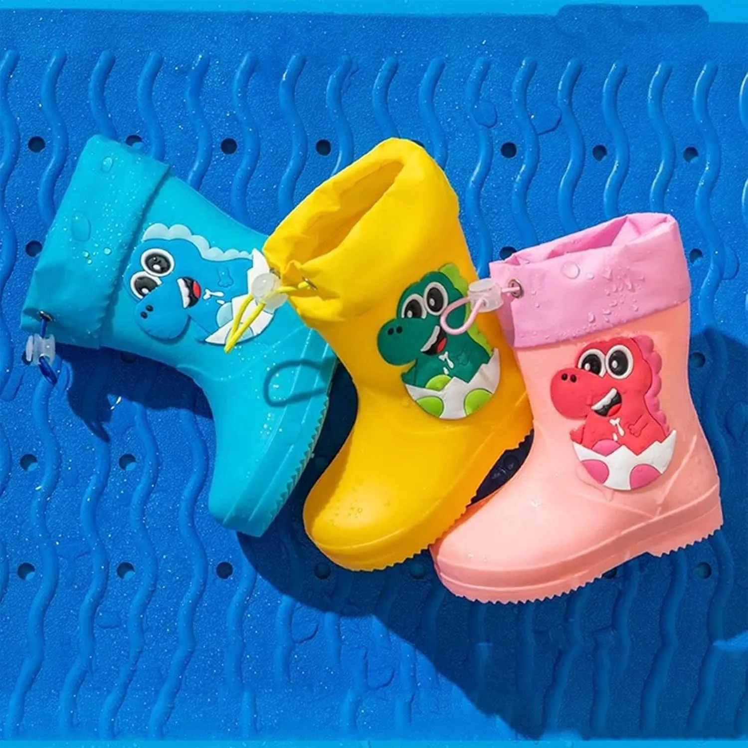 Toddler Rain Boots Baby Kids Easy-on Rain Shoes Children Waterproof Shoes for Boys Girls Toddler Rain Boots Size 7