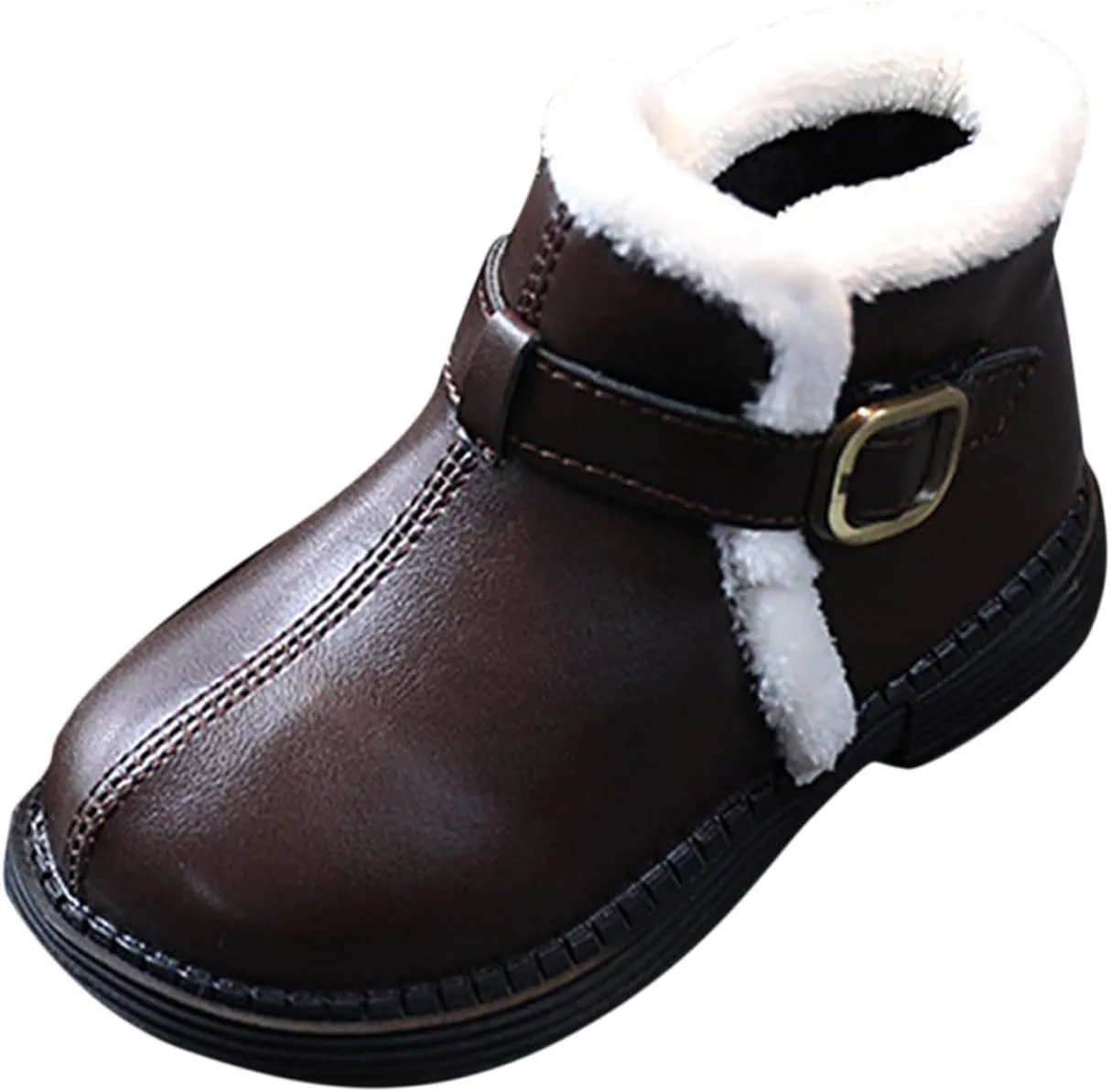 Toddler Winter Shoes Little Girls Winter Boots Fleece Lined Warm Ankle Snow Boots Anti-Slip Comfort Dress Shoes