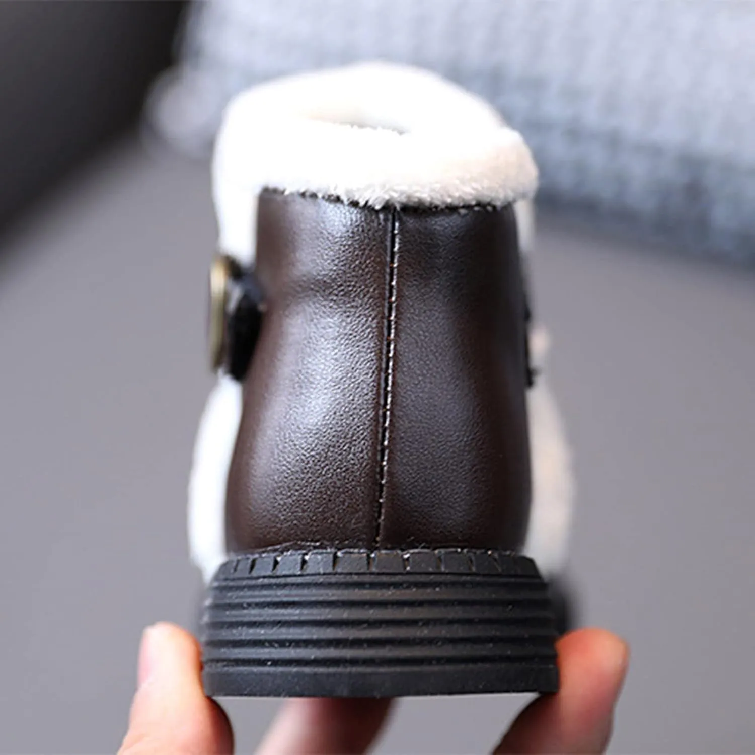Toddler Winter Shoes Little Girls Winter Boots Fleece Lined Warm Ankle Snow Boots Anti-Slip Comfort Dress Shoes