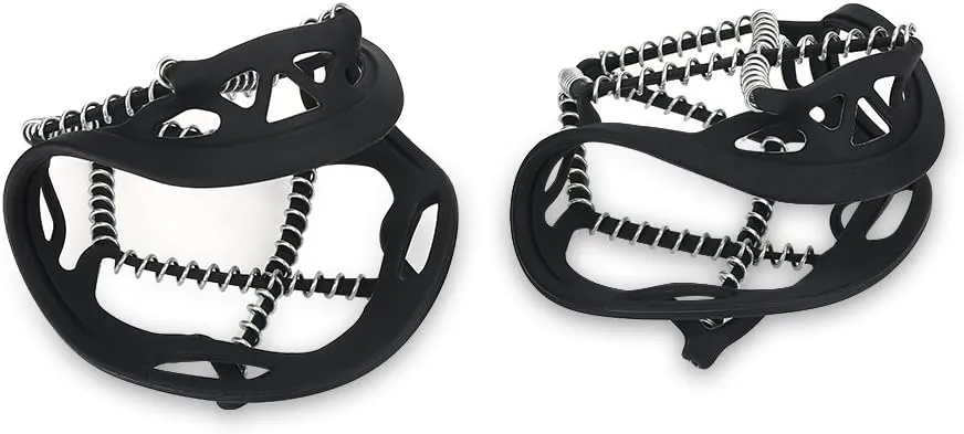 Traction Chains for Walking on Ice and Snow, Ice Cleats Spikes Crampons Grips Non Slip Grippers Portable for Jogging Climbing Outdoor Running Hiking Mountaineering Boots Shoes Women Men Kids