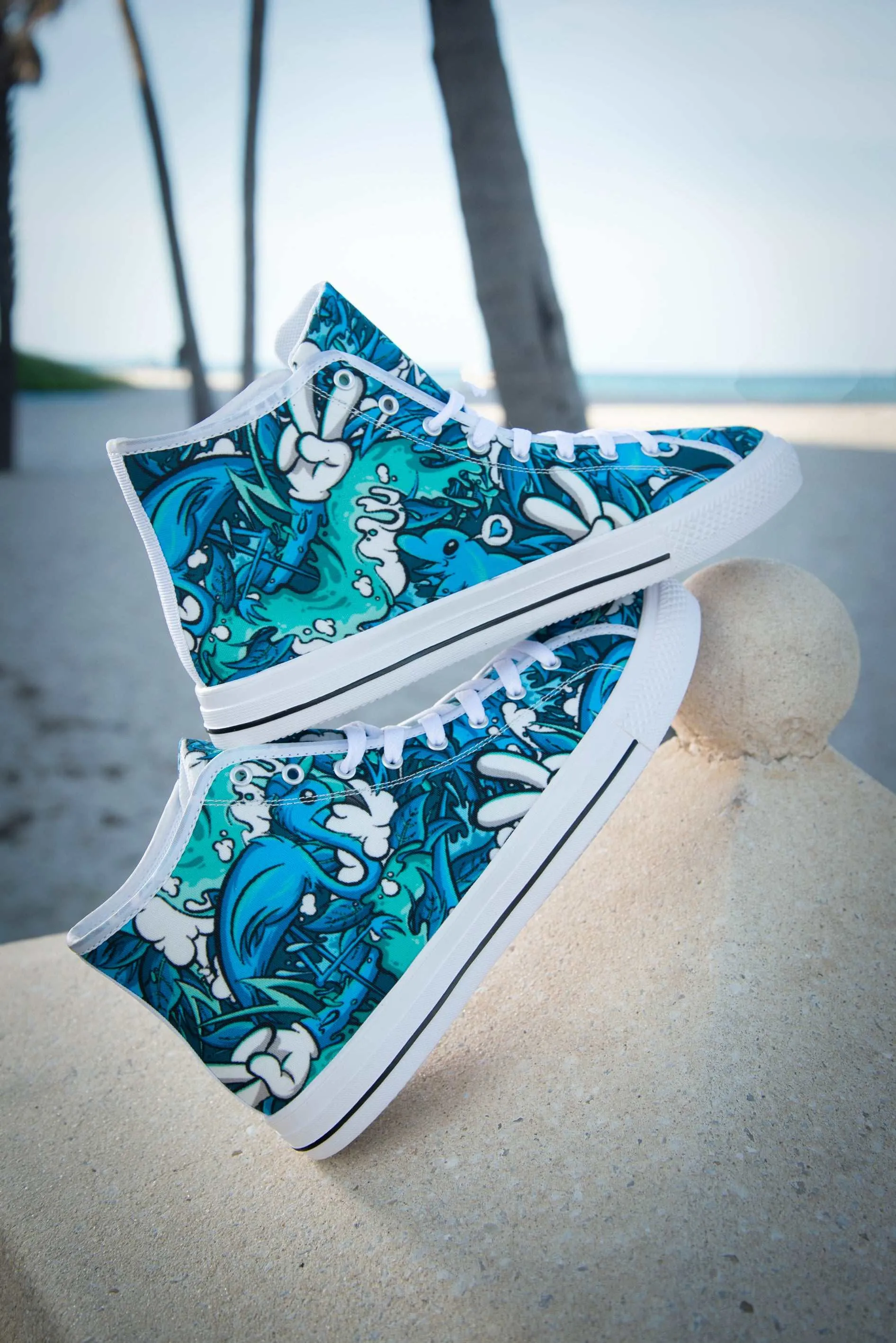Tropicana Print Men's Canvas High Top Sneaker