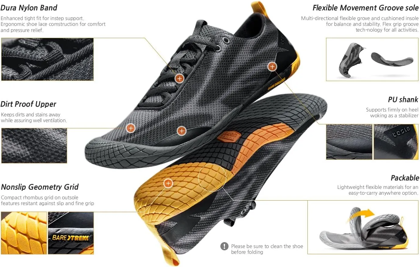 TSLA Women's Trail Running Shoes, Lightweight Zero Drop Barefoot, Non-Slip Outdoor Minimalist Shoes