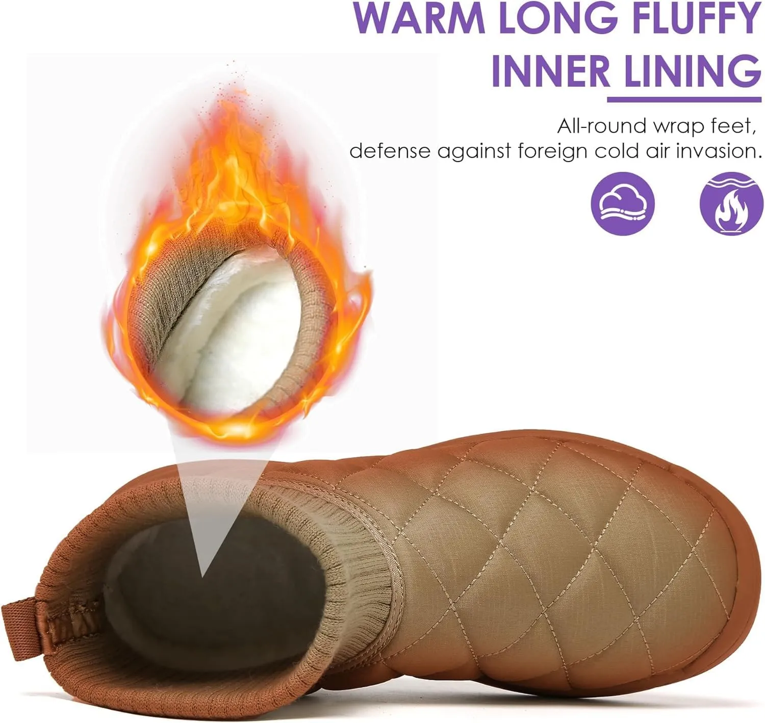 ulogu Snow Boots for Men WomenInsulated Waterproof Fur Lined BootiesNon Slip Lightweight Winter Shoes
