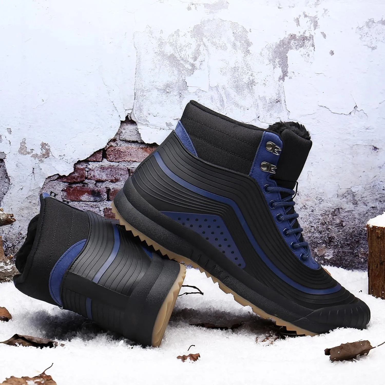 ulogu Snow Boots for Men WomenInsulated Waterproof Fur Lined BootiesNon Slip Lightweight Winter Shoes