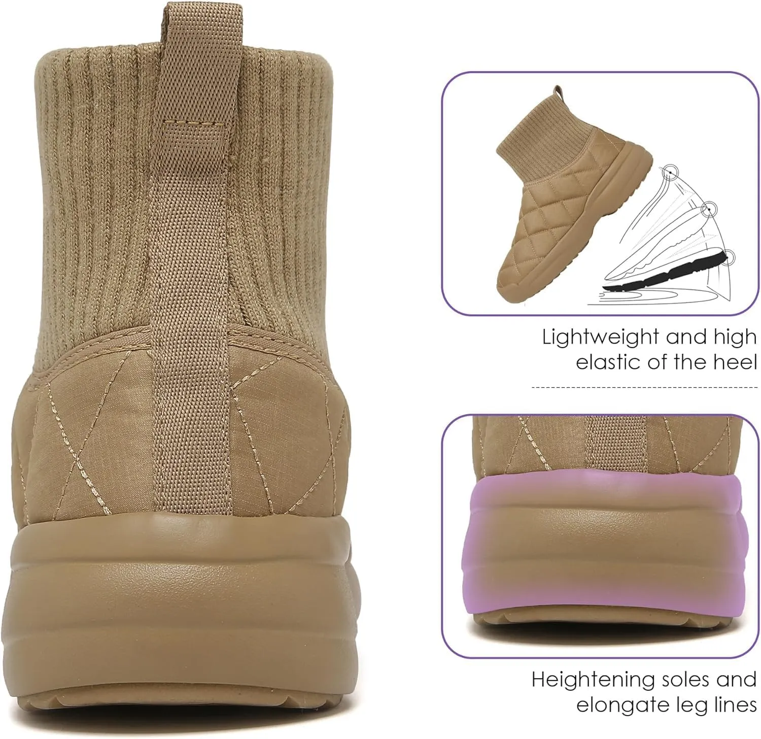 ulogu Snow Boots for Men WomenInsulated Waterproof Fur Lined BootiesNon Slip Lightweight Winter Shoes