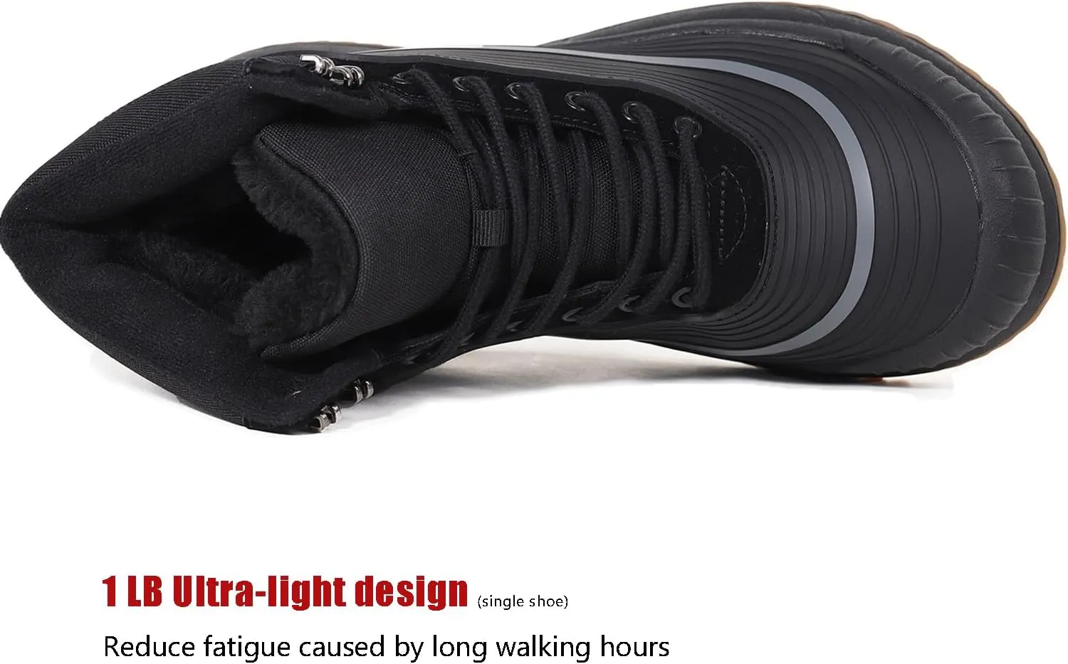 ulogu Snow Boots for Men WomenInsulated Waterproof Fur Lined BootiesNon Slip Lightweight Winter Shoes
