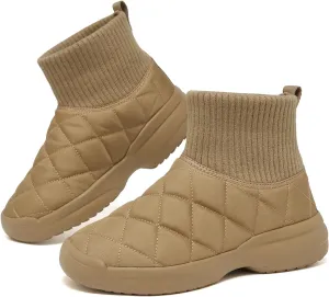 ulogu Snow Boots for Men WomenInsulated Waterproof Fur Lined BootiesNon Slip Lightweight Winter Shoes