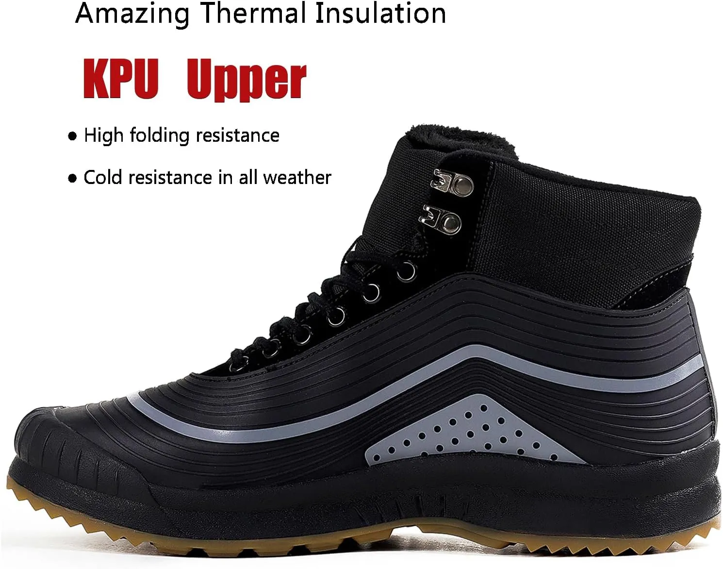 ulogu Snow Boots for Men WomenInsulated Waterproof Fur Lined BootiesNon Slip Lightweight Winter Shoes
