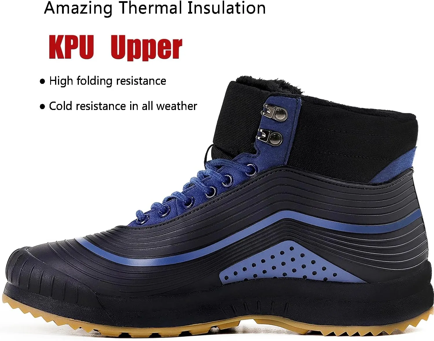 ulogu Snow Boots for Men WomenInsulated Waterproof Fur Lined BootiesNon Slip Lightweight Winter Shoes