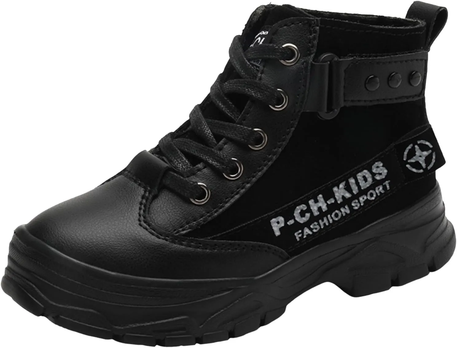 Unisex Kids Ankle Boots Warm Faux Fur Lined Outdoor Hiking Boots High Top Sneakers Boys Girls Winter Tennis Shoes