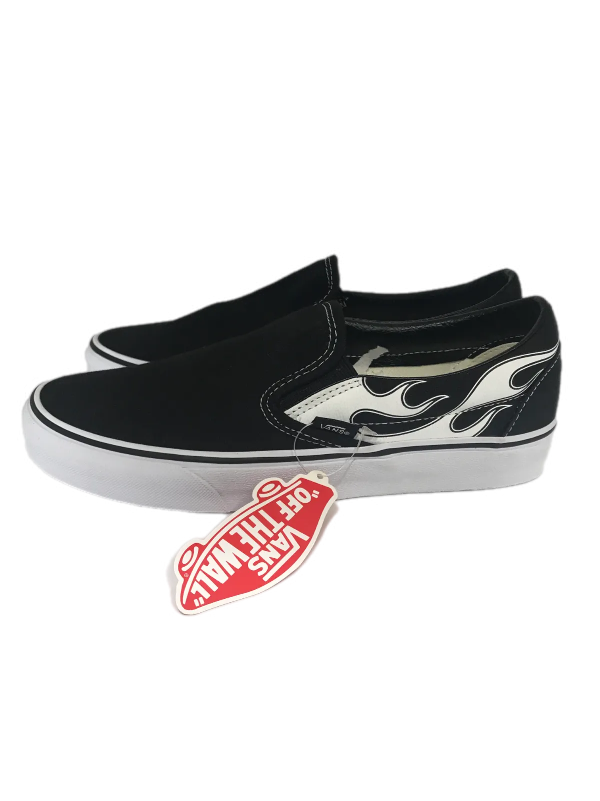 Vans Flame Classic VN0A33TBK681 Men's Black/White Slip-on Shoes C1532