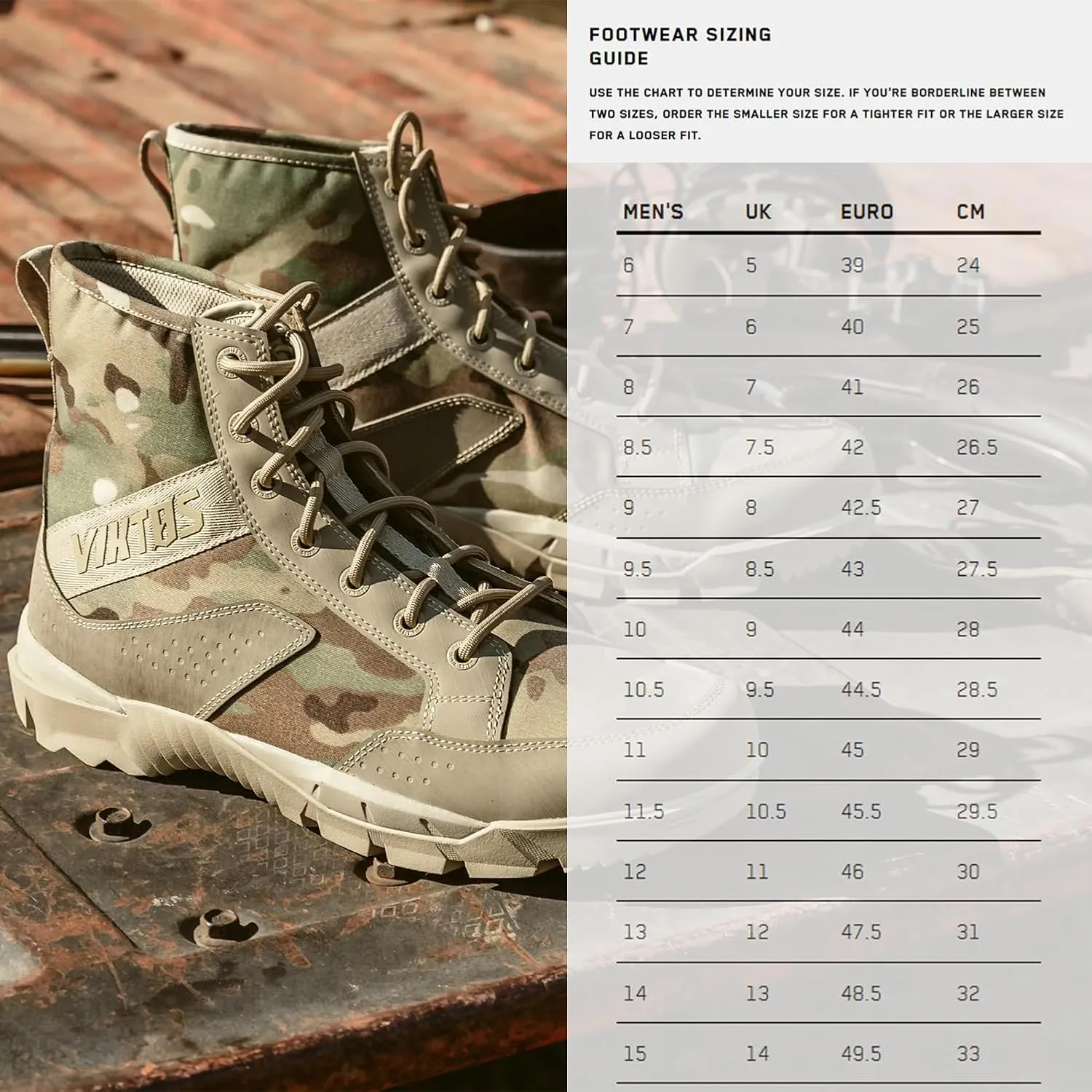 VIKTOS Men's Johnny Combat MC Tactical Boots with Rubber Heel & Toe | Durable Nylon Water-Resistant Outdoor Tactical Footwear
