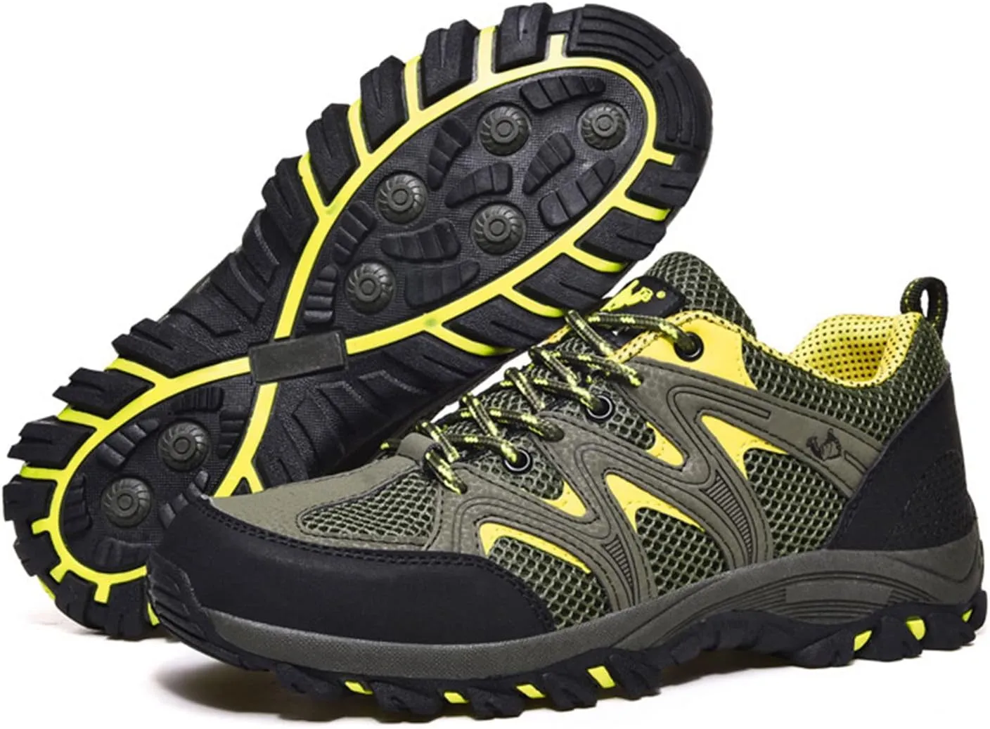 Walking Shoes Mens Womens Summer Trainers for Outdoor Hiking Climbing Trail Running Shoes Breathable Approach Shoes Breathable Low-Top Lace-Up Mesh Sneakers
