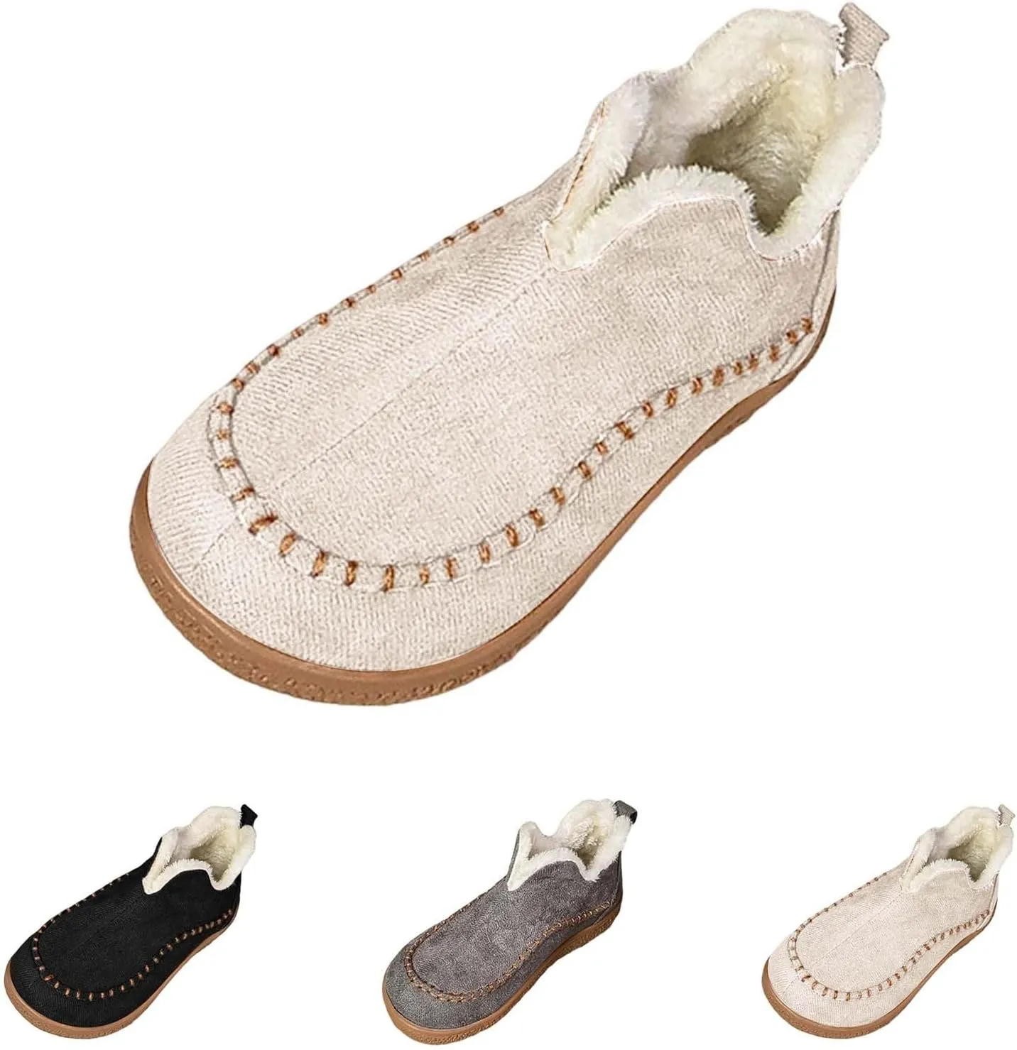 Warm Snow Boots for Women Plush Lined Comfortable Womens Boots Casual Slip On Winter Waterproof Booties Outdoor