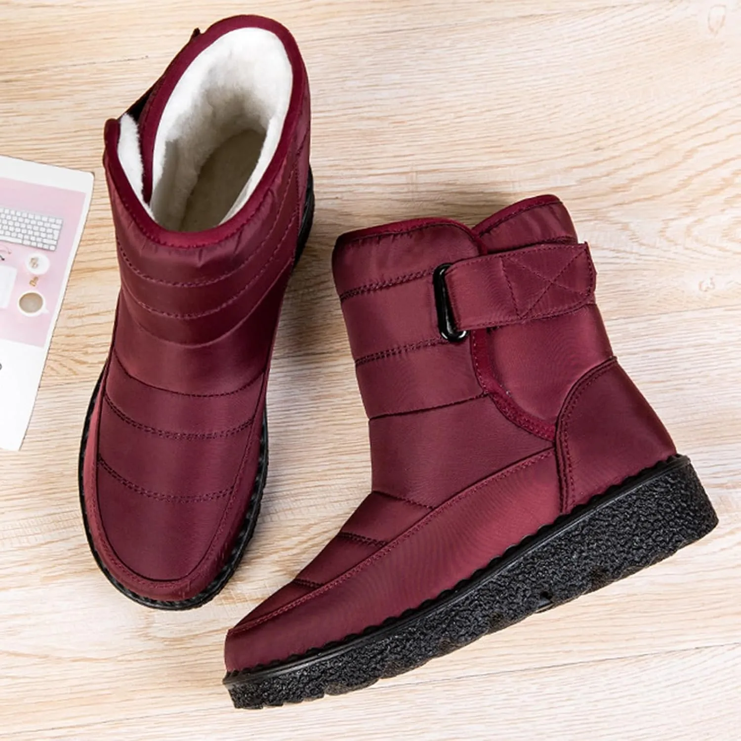 Water Proof Insulated Snow Boots for Women Thickened Warm Fleece Winter Boots Outdoor Non Slip Walking Boots