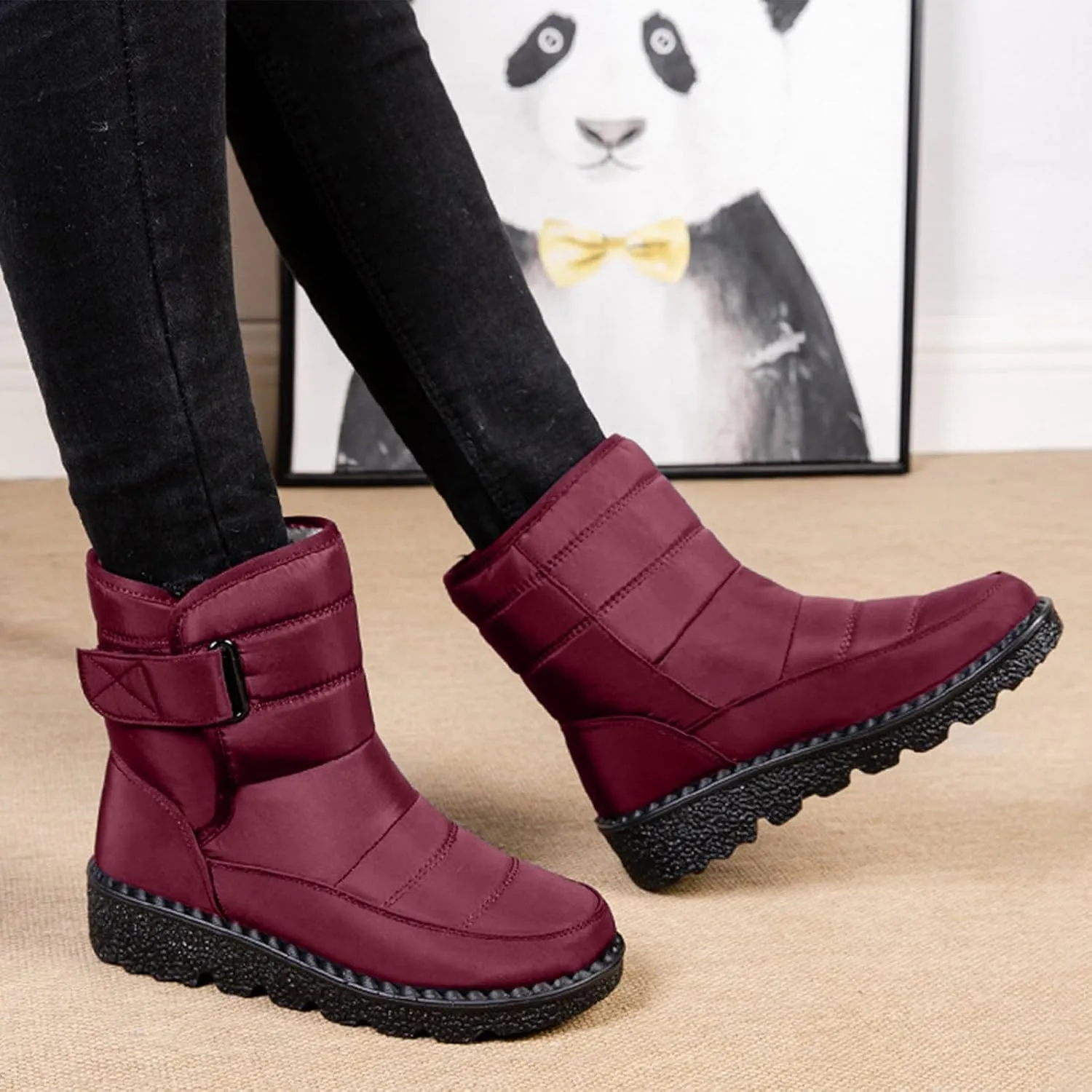 Water Proof Insulated Snow Boots for Women Thickened Warm Fleece Winter Boots Outdoor Non Slip Walking Boots