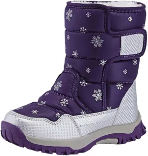 Water-Proof Kids Snow Boots Girls Boys Toddlers Insulated Warm Fleece Lined Winter Outdoor Comfortable Padded Boot