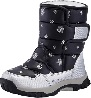 Water-Proof Kids Snow Boots Girls Boys Toddlers Insulated Warm Fleece Lined Winter Outdoor Comfortable Padded Boot