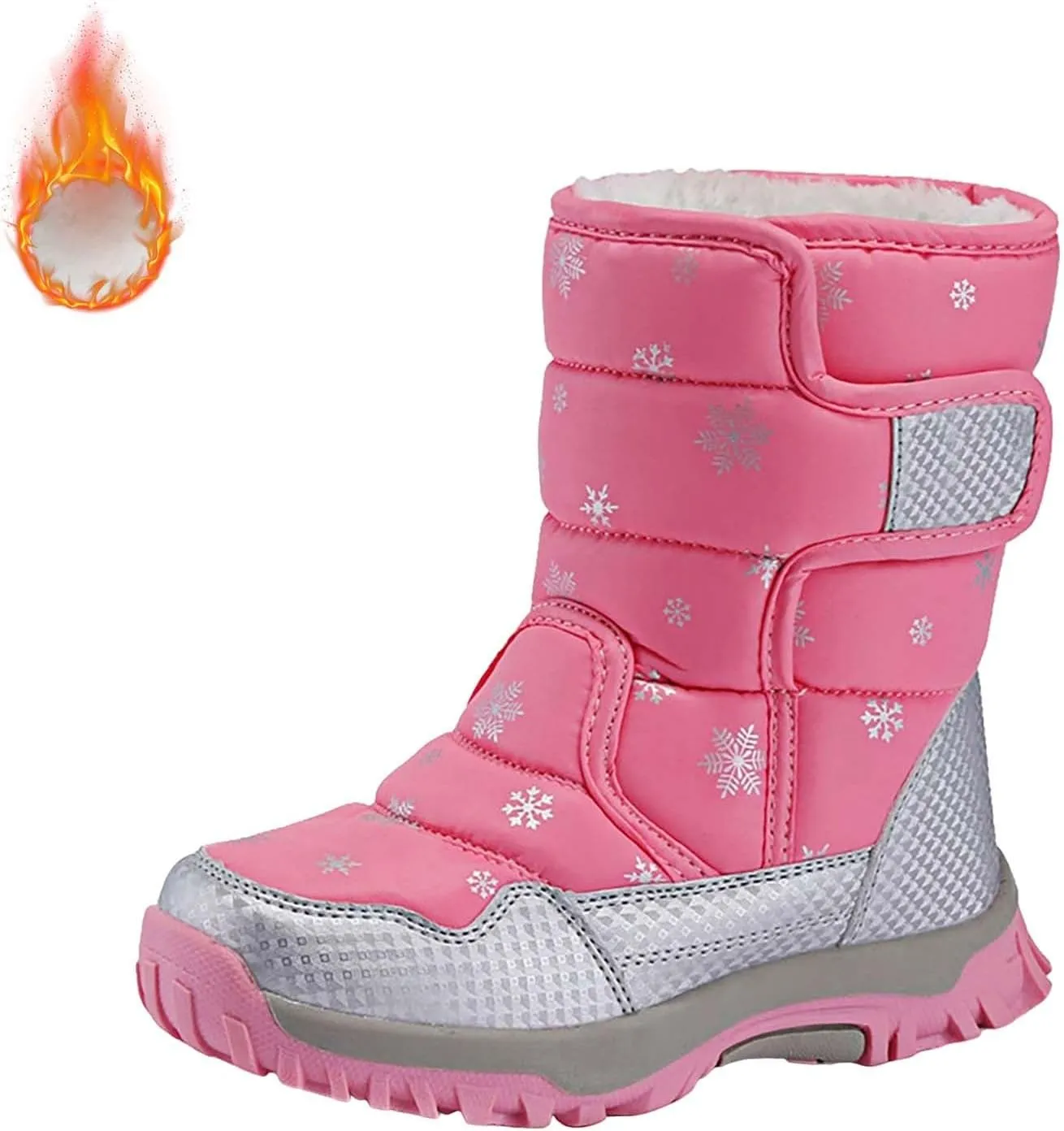 Water-proof Kids Snow Boots Girls Boys Toddlers Insulated Warm Fleece Lined Winter Outdoor Girls Tan Winter Boots