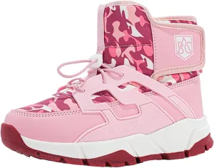 Waterproof Kids Snow Boots Toddlers Insulated Warm Fleece Lined Winter Boots Girls Lace U Boots Size 5 Big Girls