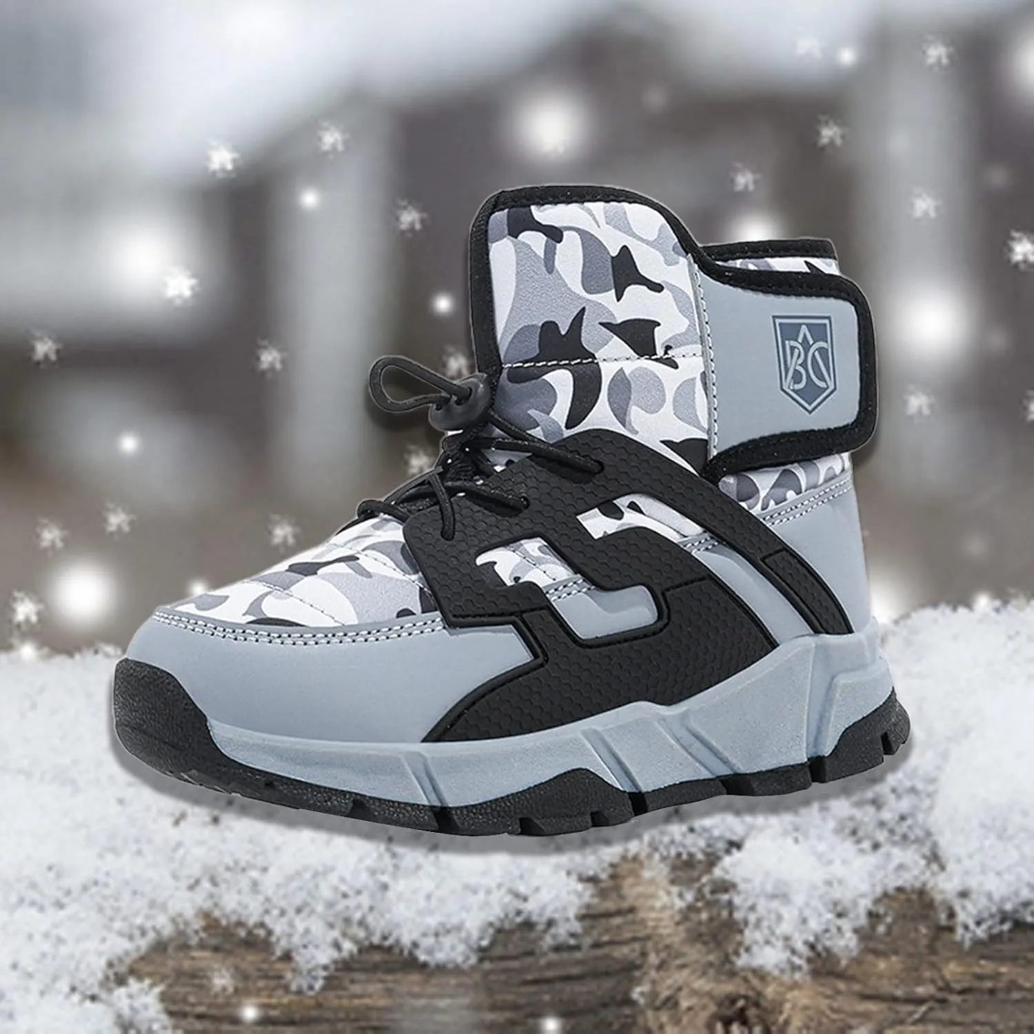 Waterproof Kids Snow Boots Toddlers Insulated Warm Fleece Lined Winter Boots Girls Lace U Boots Size 5 Big Girls