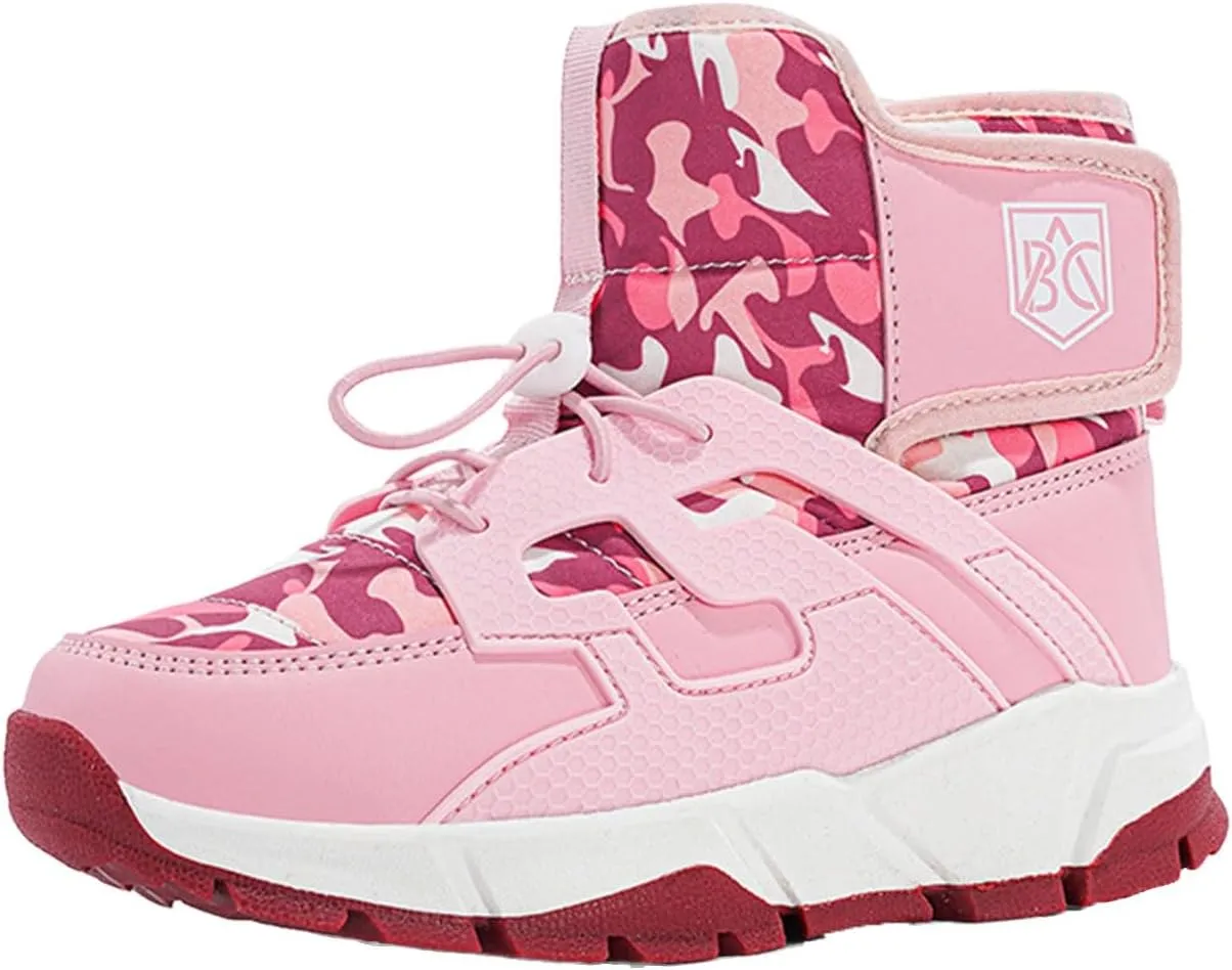 Waterproof Kids Snow Boots Toddlers Insulated Warm Fleece Lined Winter Boots Girls Lace U Boots Size 5 Big Girls